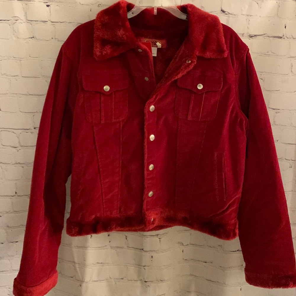 Women’s Corduroy Jacket with Faux Fur Trim